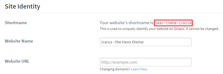 Disqus Shortname