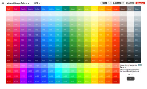 10个 MATERIAL DESIGN 配色方案的站点与工具-稀土区