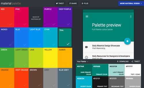 10个 MATERIAL DESIGN 配色方案的站点与工具-稀土区