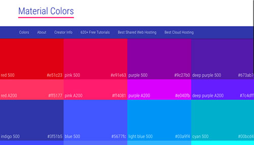10个 MATERIAL DESIGN 配色方案的站点与工具-稀土区