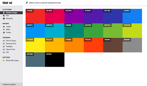 10个 MATERIAL DESIGN 配色方案的站点与工具-稀土区