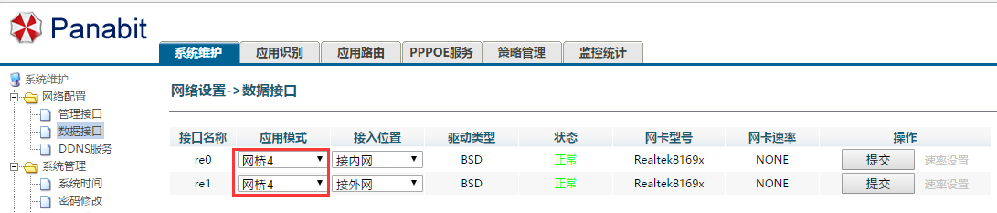 指定内外网卡